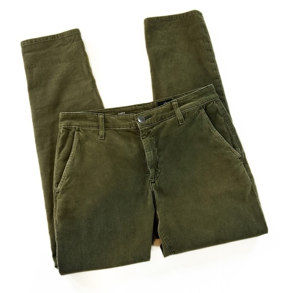 Adriano Goldschmied Green Corduroy Straight Leg Trouser Pants Womens 27 Caden - Picture 3 of 7